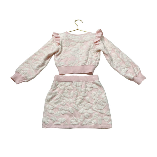 Janie and Jack Pink & White Pattern Sweater & Knit Skirt Set - Size 4 - Bounce Mkt