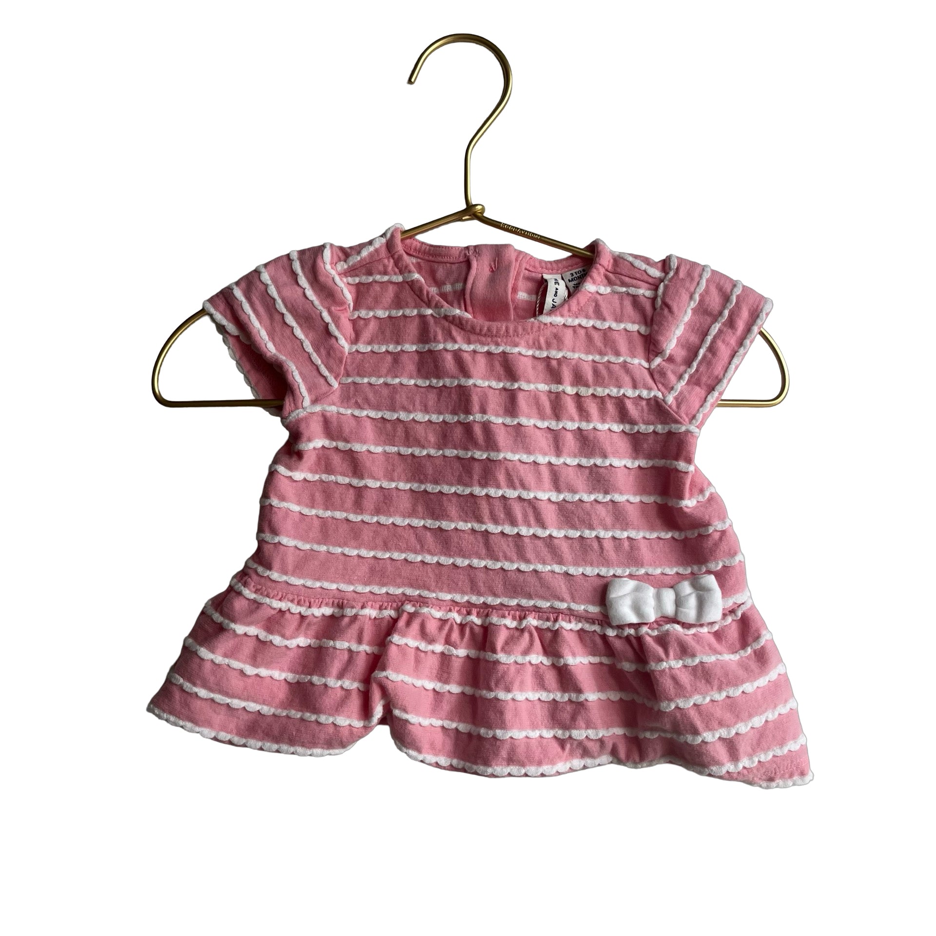 Janie and Jack Pink & White Striped Top - Size 3 - 6 Mo - Bounce Mkt