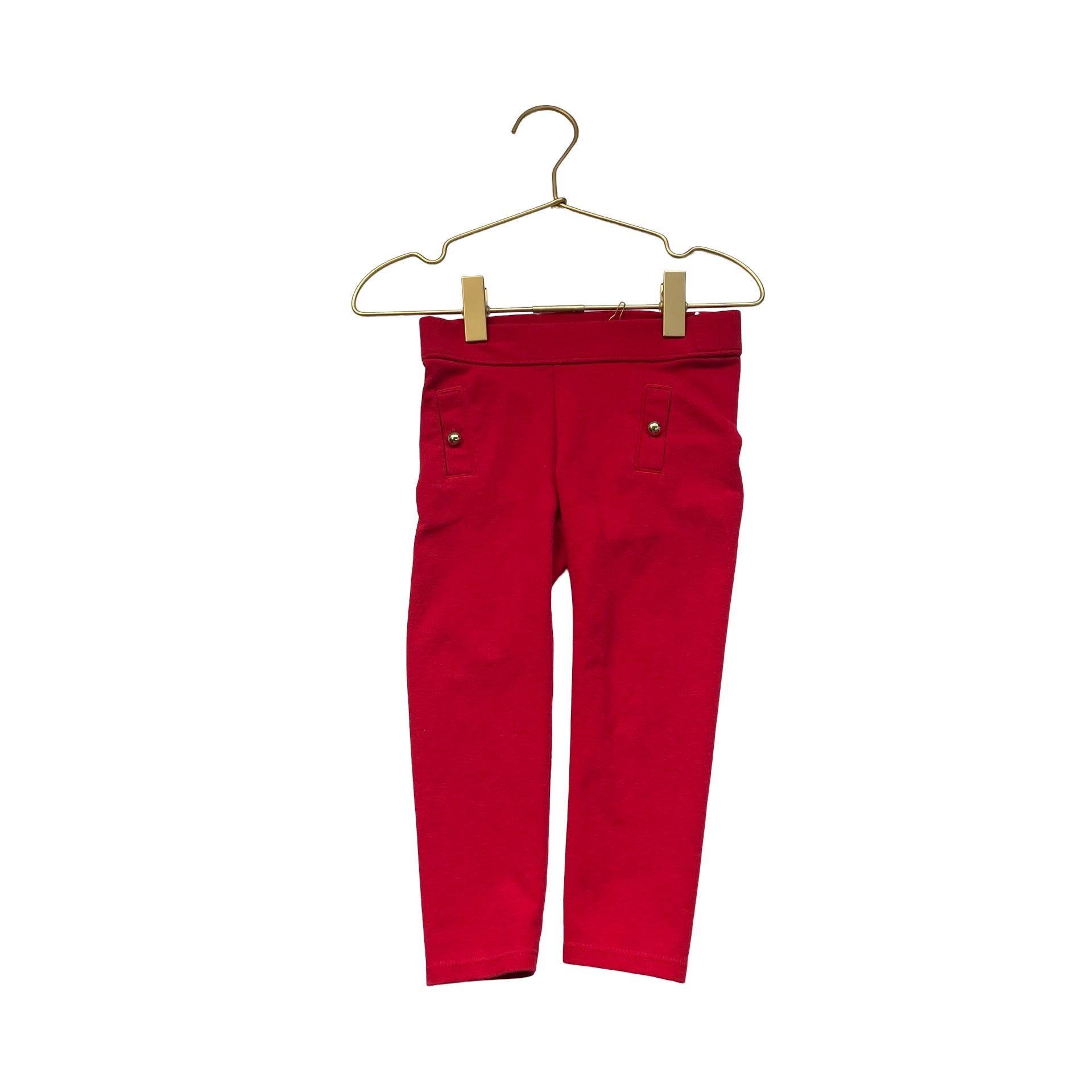 Janie and Jack Red Gold Button Leggings - Size 2T - Bounce Mkt