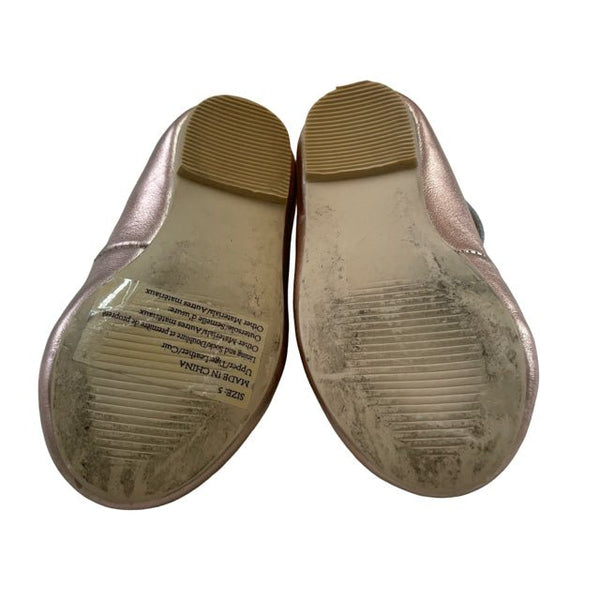 Janie and Jack Rose Gold Metallic Bow Dress Shoes - Size 5 - Bounce Mkt