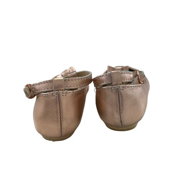 Janie and Jack Rose Gold Metallic Bow Dress Shoes - Size 5 - Bounce Mkt