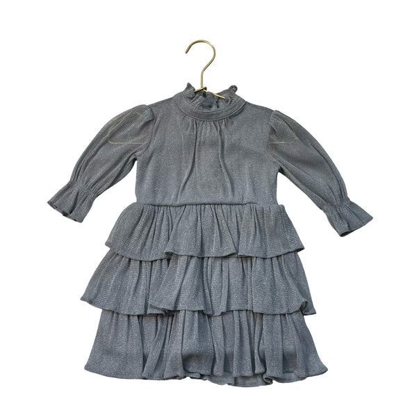 Janie and Jack Silver Sparkle Tiered Tulle Dress - Size 18 - 24 Months - Bounce Mkt
