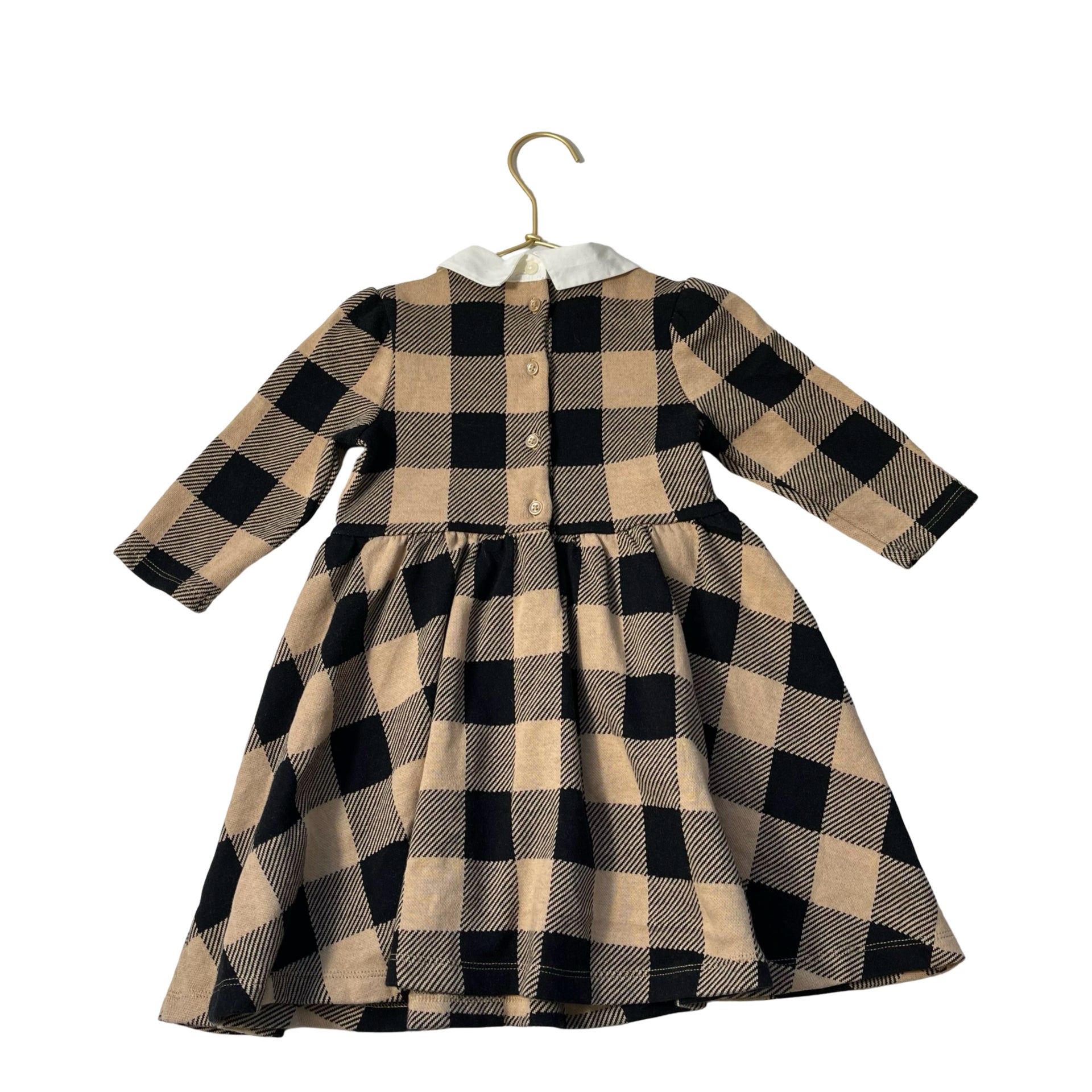 Janie and Jack Tan & Black Check Knit Dress - Size 4 - Bounce Mkt