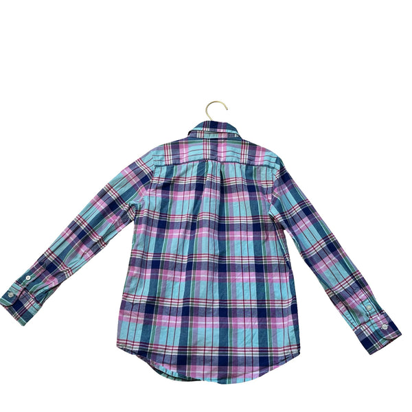 Janie and Jack Teal, Pink, Purple Plaid Button Down - Size 7 - Bounce Mkt