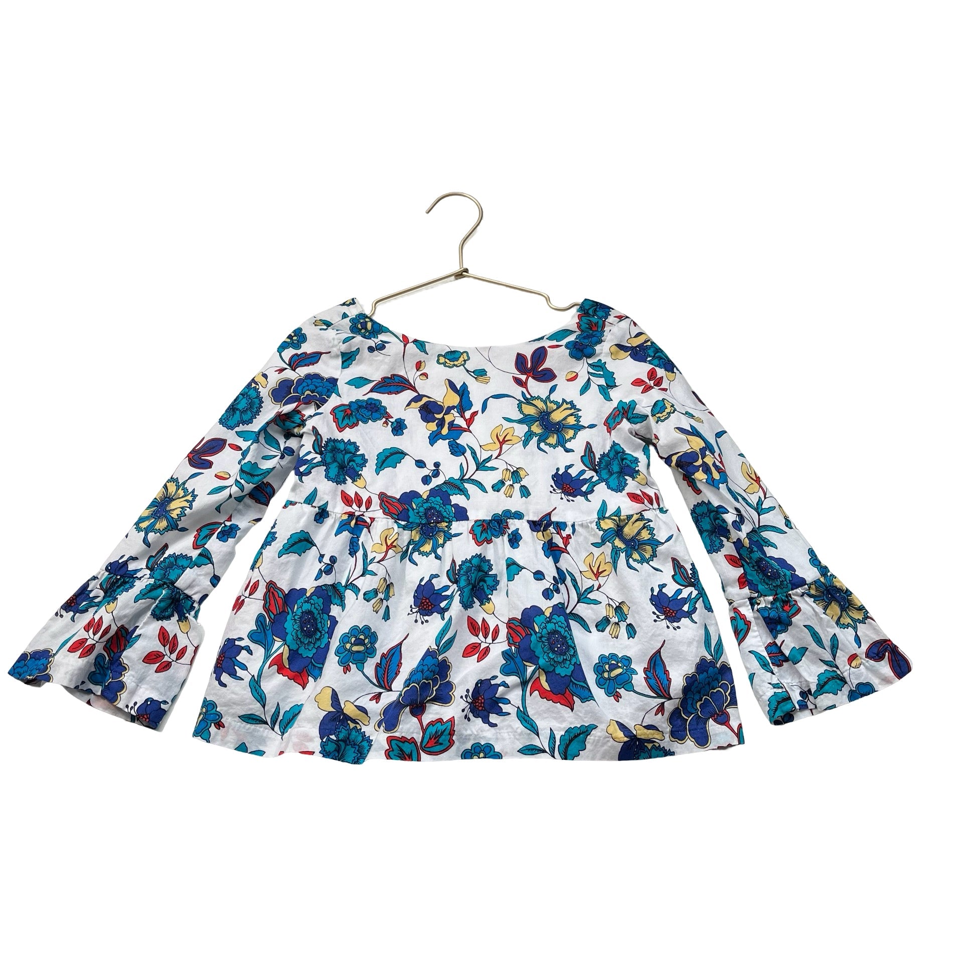 Janie and Jack White, Blue, Teal, Red Floral Blouse - Size 6 - Bounce Mkt