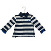 JoJo Maman Bebe Navy & White Striped Rugby Shirt - Size 2 - 3 - Bounce Mkt