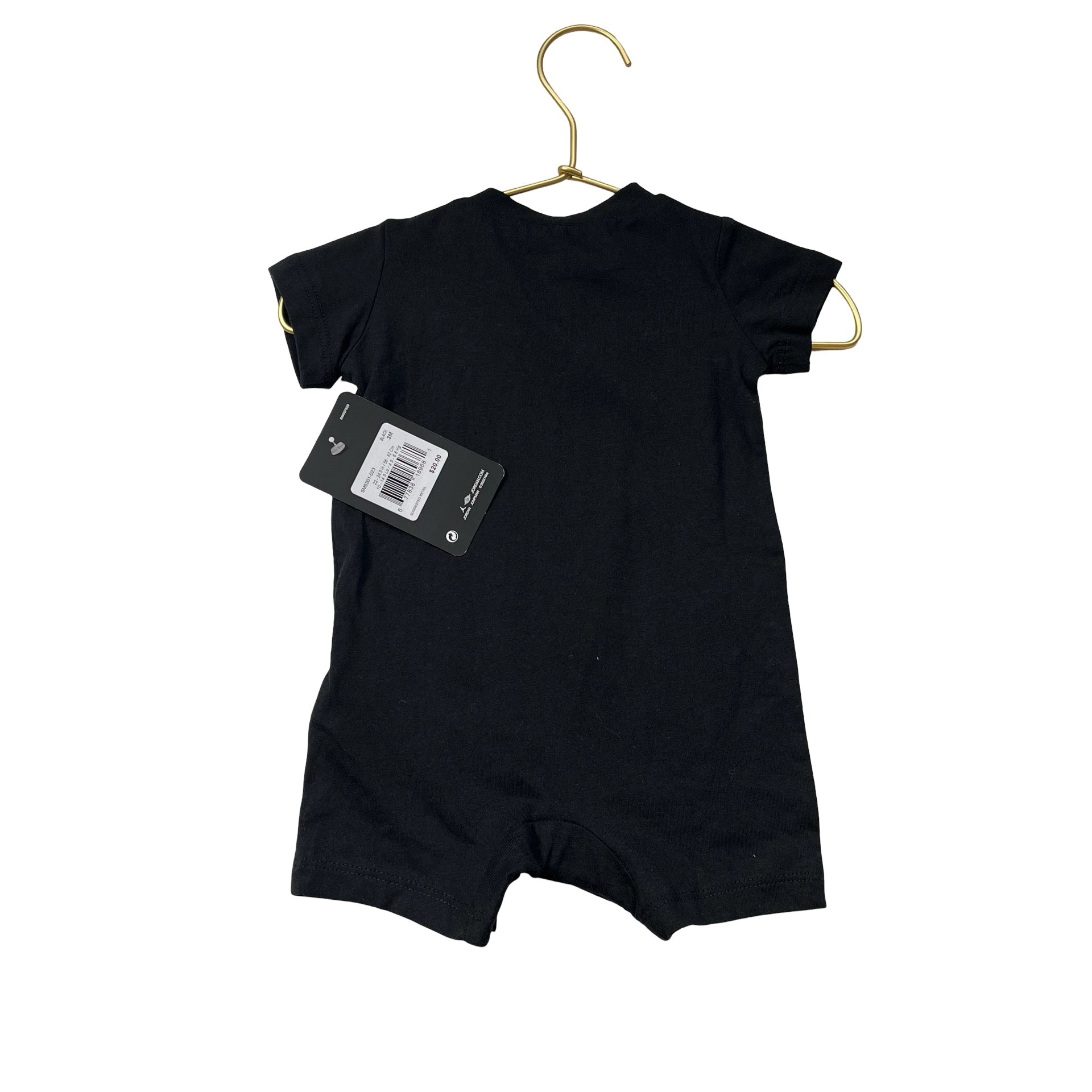Jordan Black & Red Logo Short Sleeve One Piece with Tag - Size 0 - 3 Months - Bounce Mkt