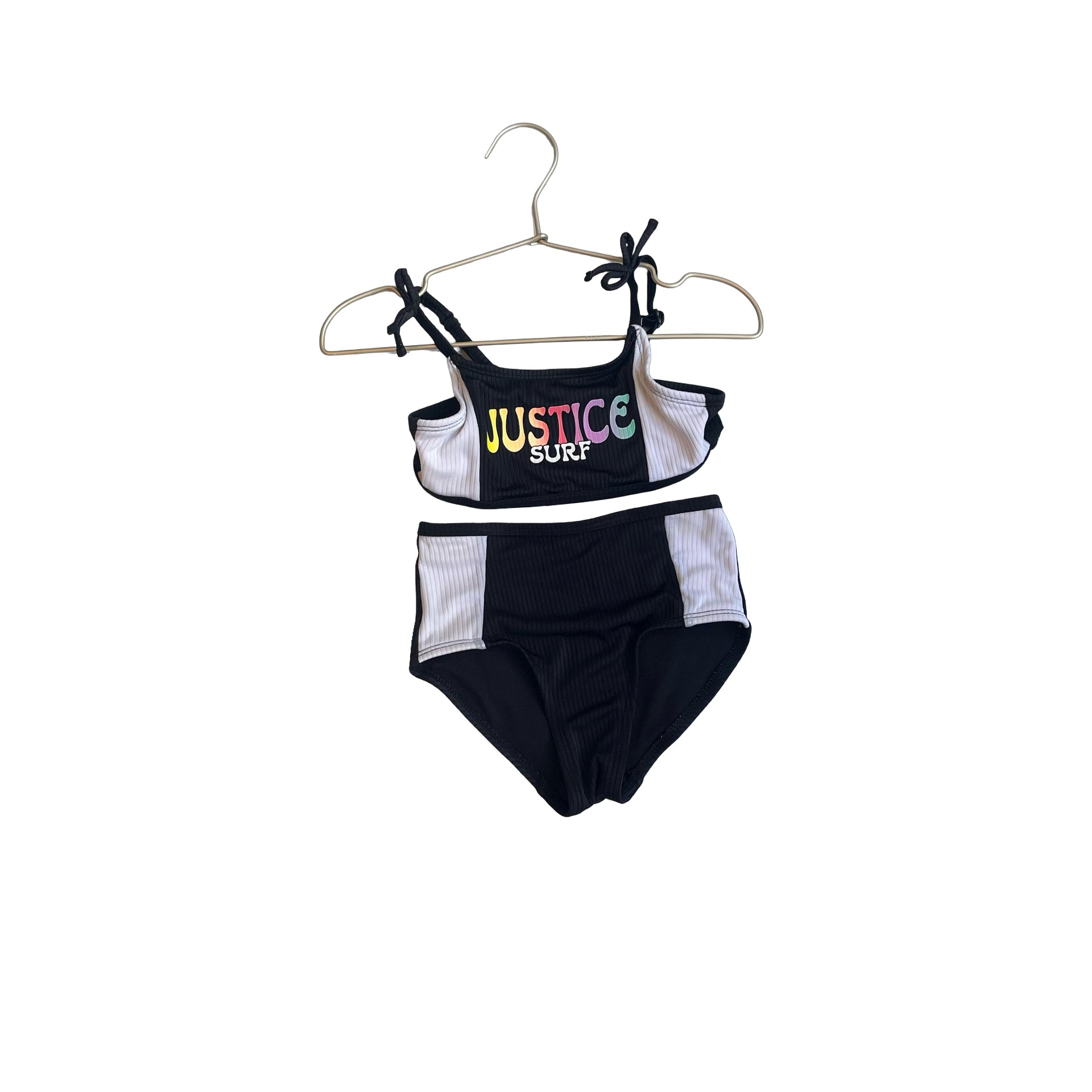 Justice Black & Ivory 'Justice Surf' 2 Piece Swimsuit - Size XS (5/6) - Bounce Mkt