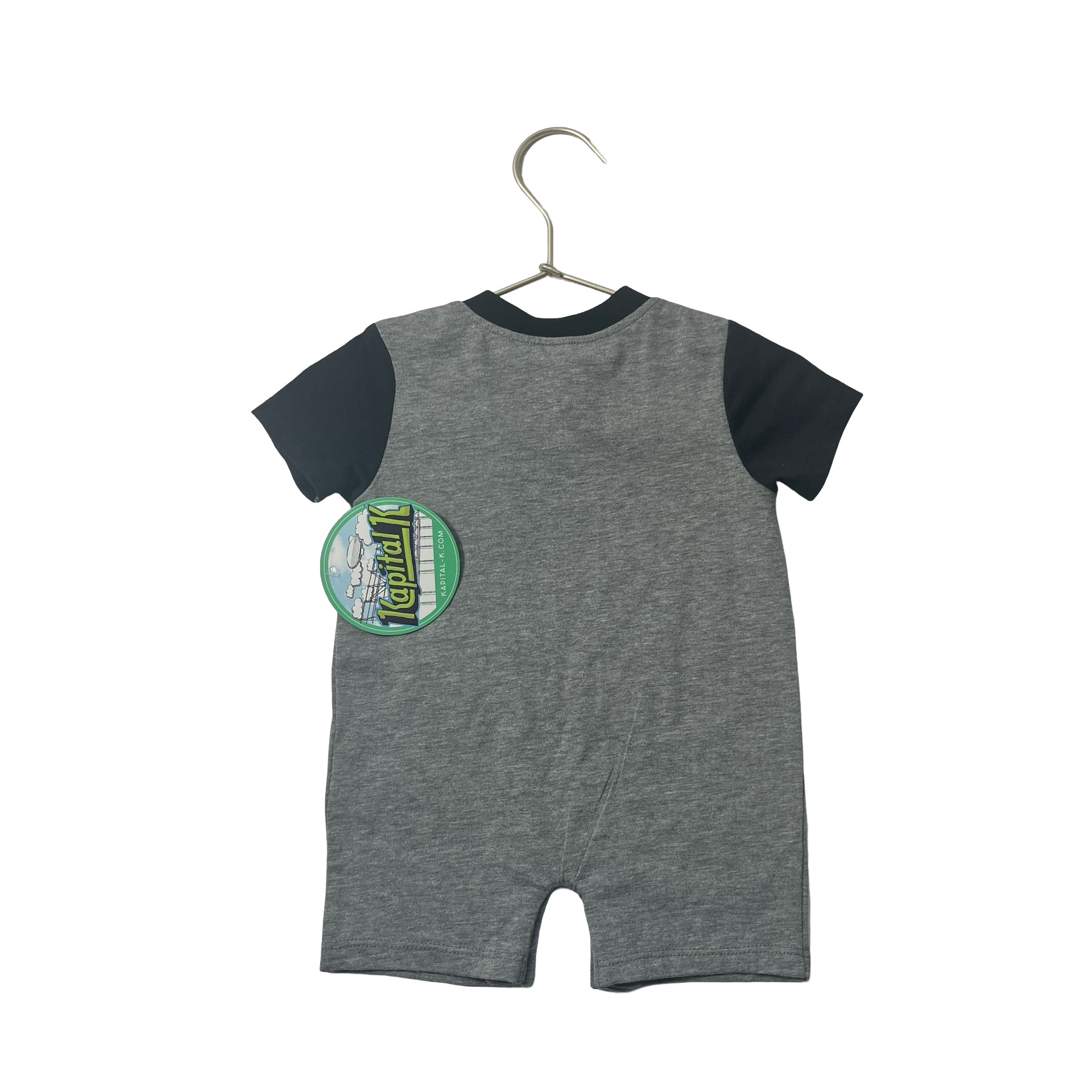 Kapital K Gray & Black 'Born To Be Awesome' Romper with Tags - Size 3 - 6 Mo - Bounce Mkt