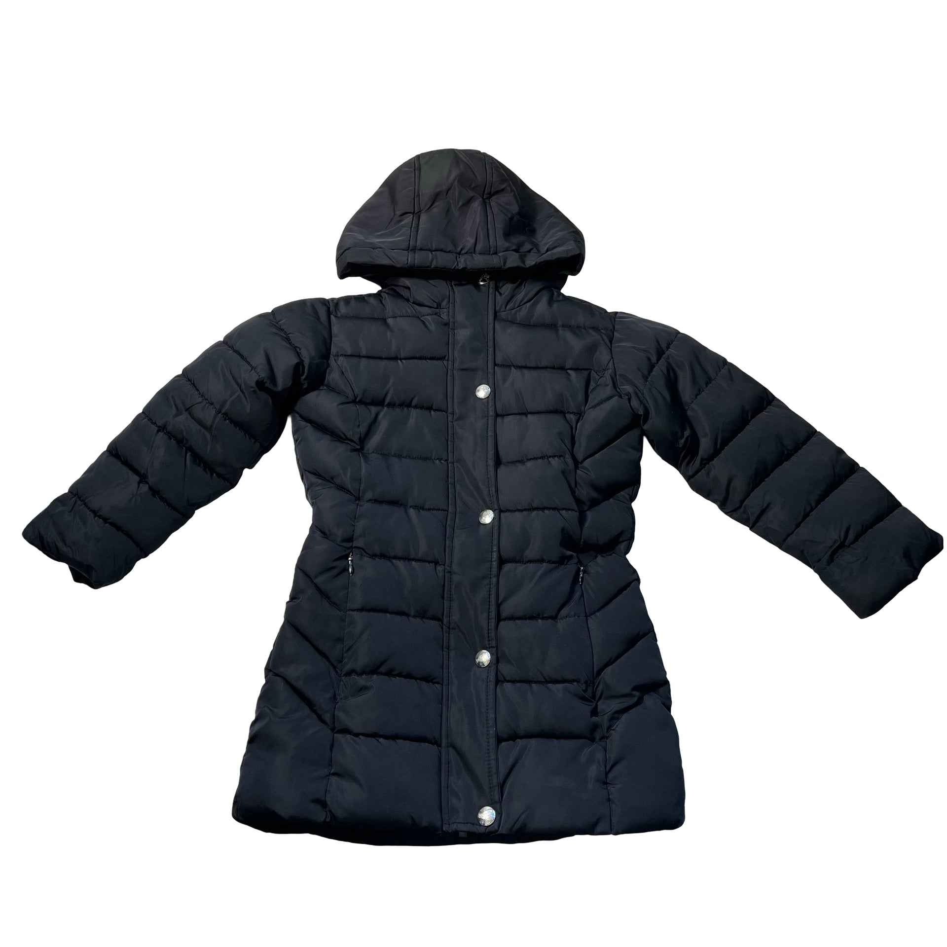 Kensie Girl Black Hooded Long Puffer Jacket - Size 4 - Bounce Mkt