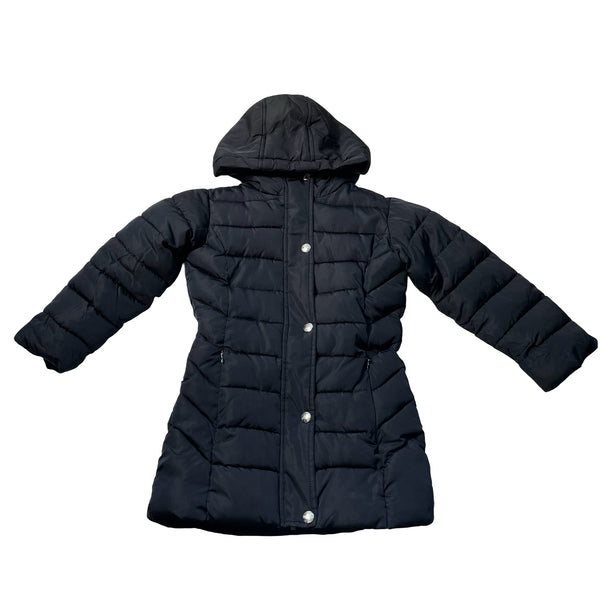 Kensie Girl Black Hooded Long Puffer Jacket - Size 4 - Bounce Mkt