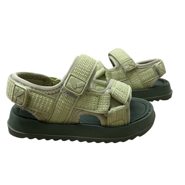 Kidly Label Lime Green & Olive Velcro Sandals - Size 9 - Bounce Mkt