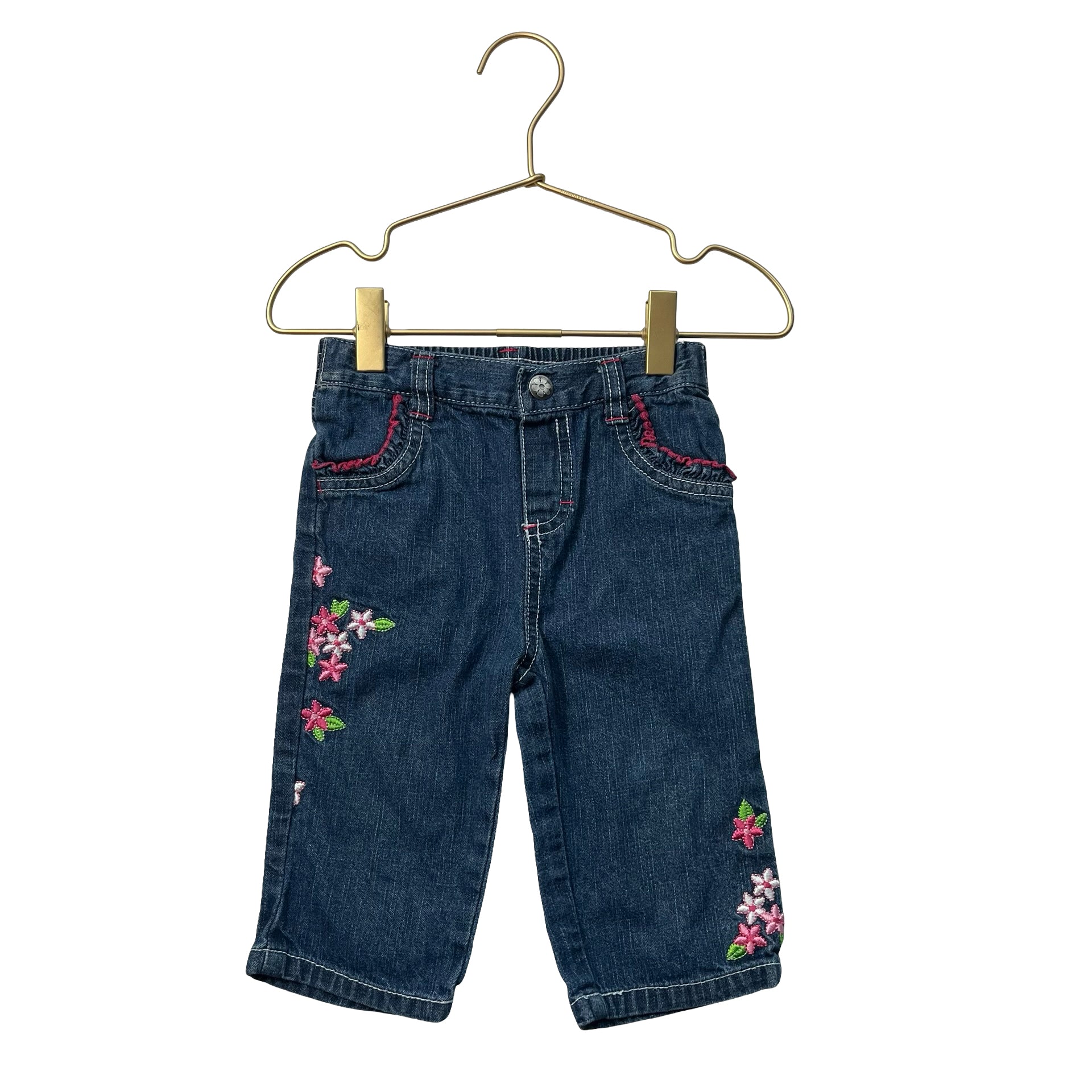Kids Headquarters Blue & Pink Embroidered Flower Jeans - Size 2 - Bounce Mkt