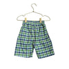 Kids Headquarters Green, Navy & Ivory Plaid Pull On Shorts - Size 4 - Bounce Mkt
