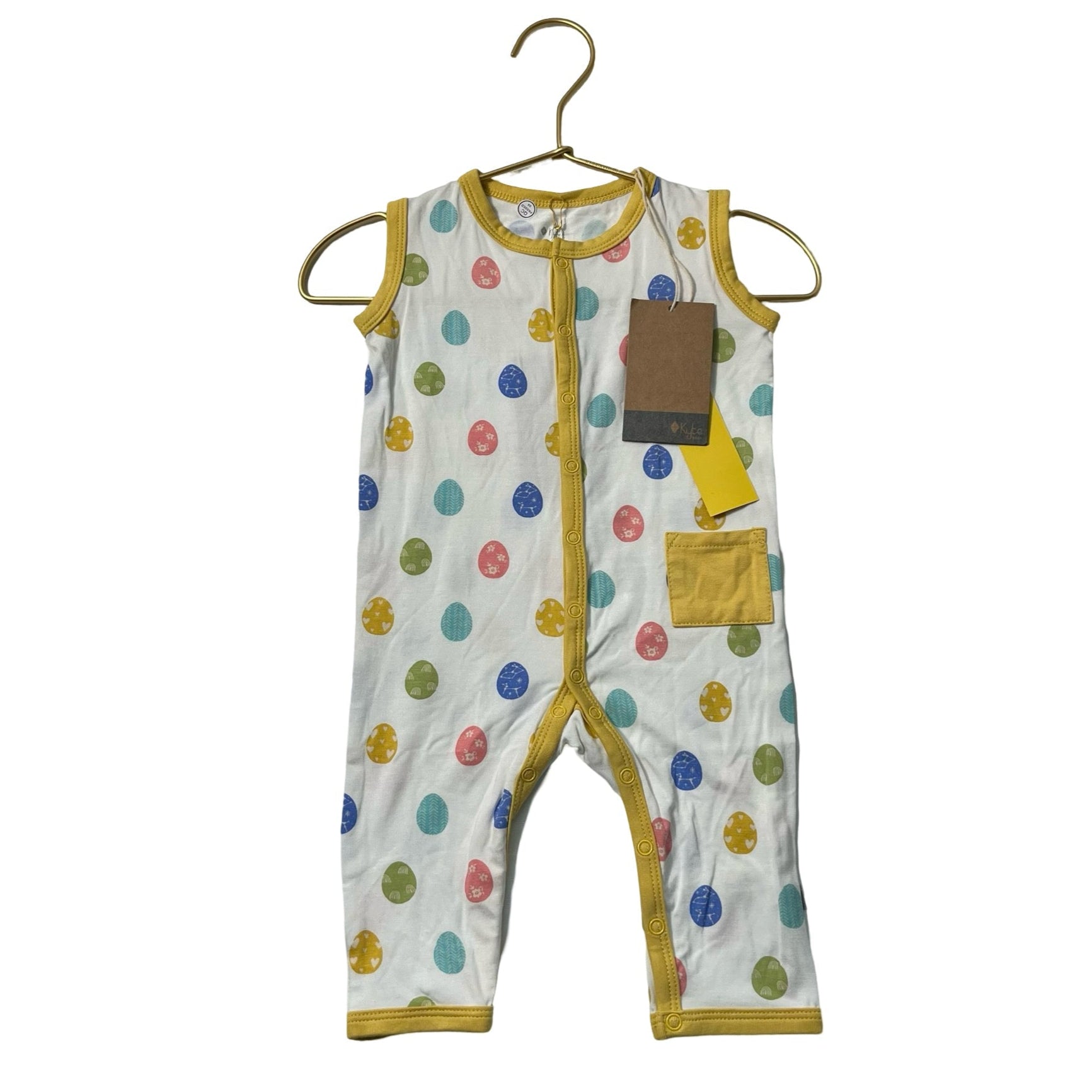 Kyte Ivory, Yellow & Multi Color Egg Sleeveless One Piece w/Tag - Size 6 - 12 Mo - Bounce Mkt