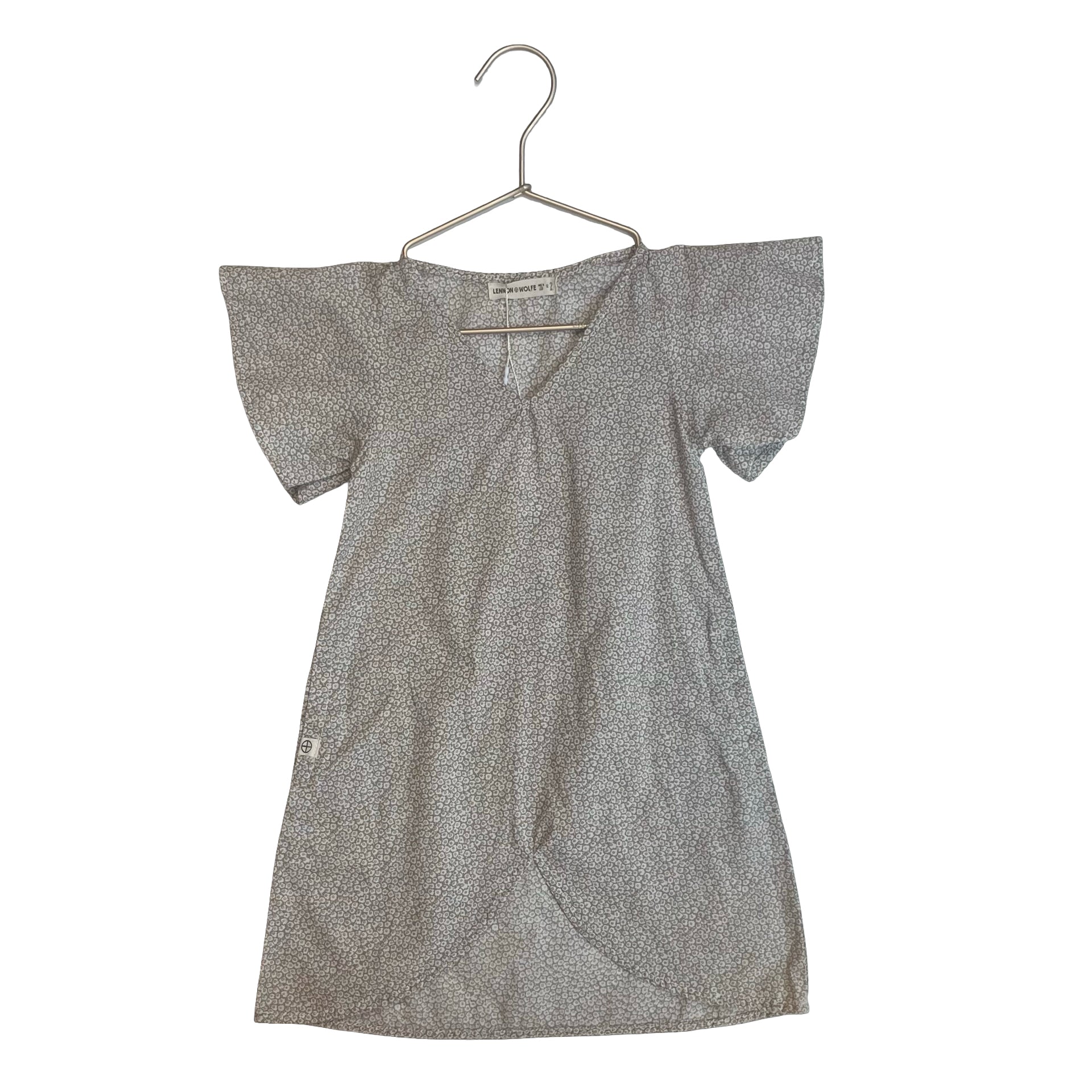 Lennon Wolfe Ivory & Taupe Floral V - Neck Dress - Size 2 - Bounce Mkt