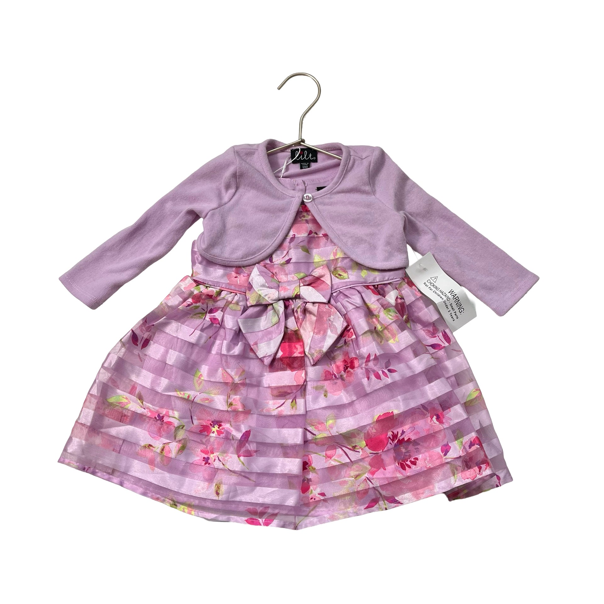 Lilt Lavender Floral Sleeveless Dress & Cardigan with Tag - Size 12 Months - Bounce Mkt