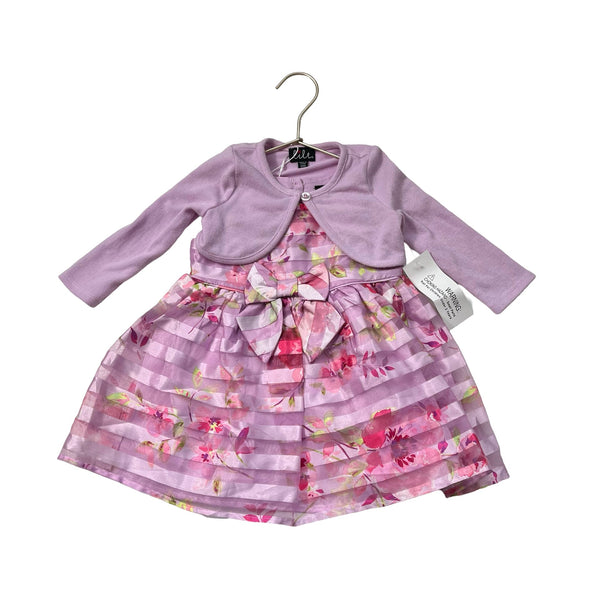 Lilt Lavender Floral Sleeveless Dress & Cardigan with Tag - Size 12 Months - Bounce Mkt