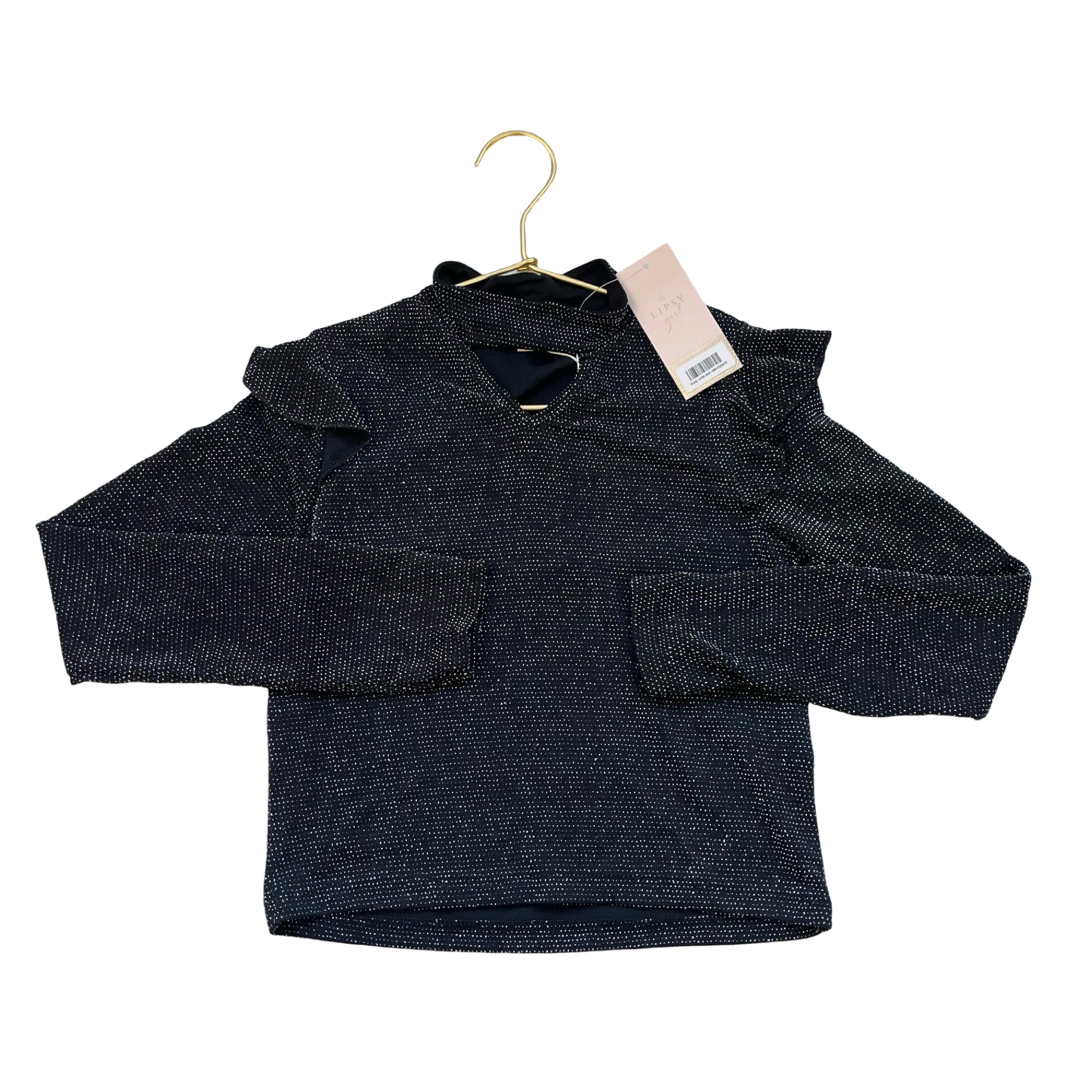 Lipsy Black Sparkle Top with Tags - Size 9 - 10 - Bounce Mkt