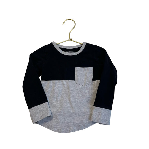 Little Bipsy Black & Gray Pocket Shirt - Size 12 - 18 Months - Bounce Mkt
