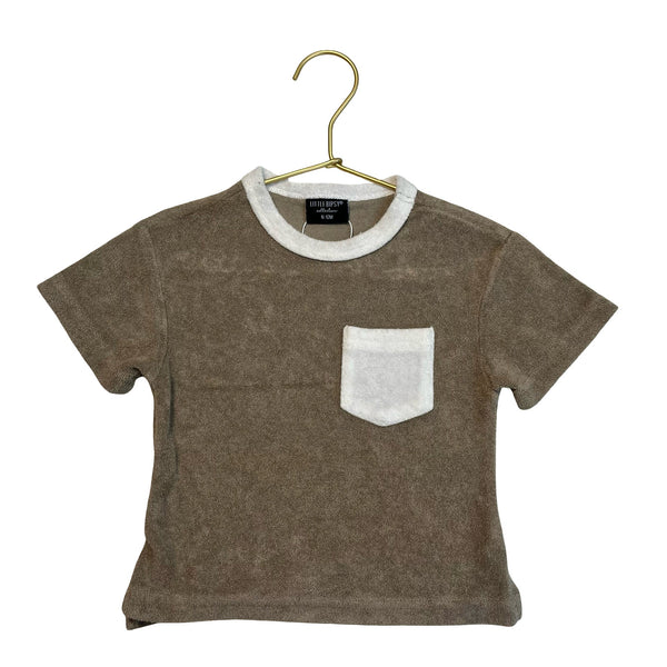 Little Bipsy Olive Green & Ivory Trim Terry Shirt - Size 6 - 12 Months - Bounce Mkt