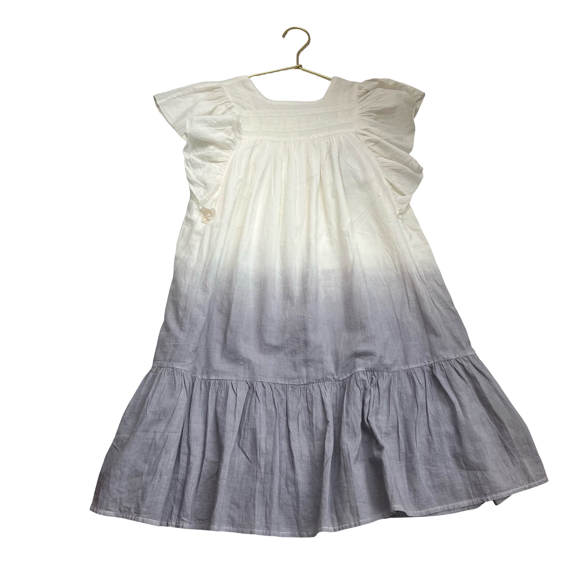 Louis Louise Ivory & Purple 'Anis Veil Dip Dye' Dress with Tags - Size 6Y - Bounce Mkt