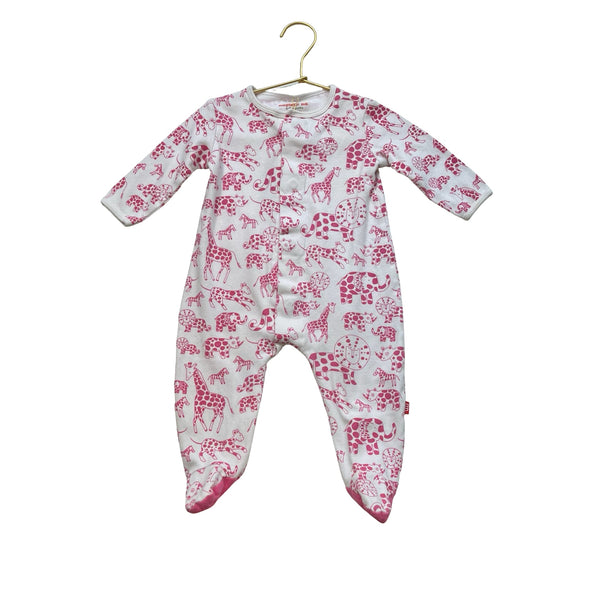 Magnetic Me Ivory & Pink Spotted Animals One Piece - Size 6 - 9 Months - Bounce Mkt