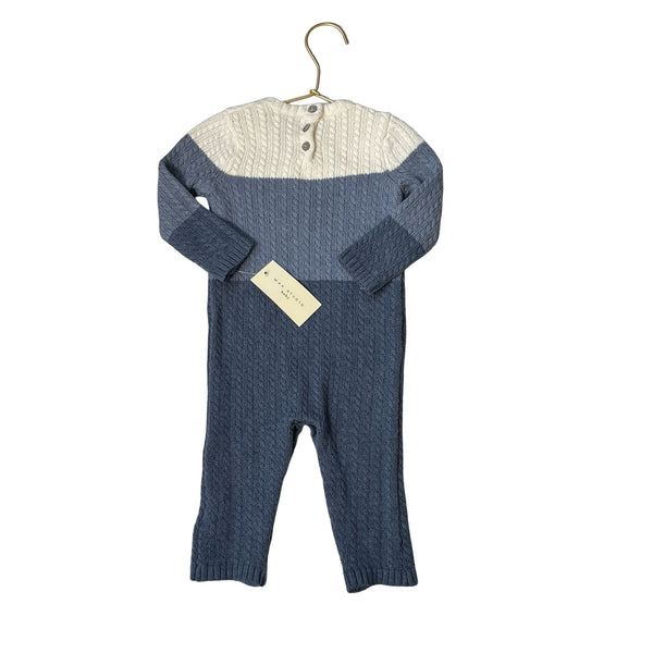 Max Studio Blue & Ivory Stripe Sweater One Piece - Size 6 - 9 Months - Bounce Mkt