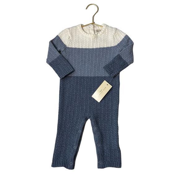Max Studio Blue & Ivory Stripe Sweater One Piece - Size 6 - 9 Months - Bounce Mkt