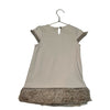 Max Studio Tan & Brown Faux Fur Trim Short Sleeve Dress - Size 5 - Bounce Mkt