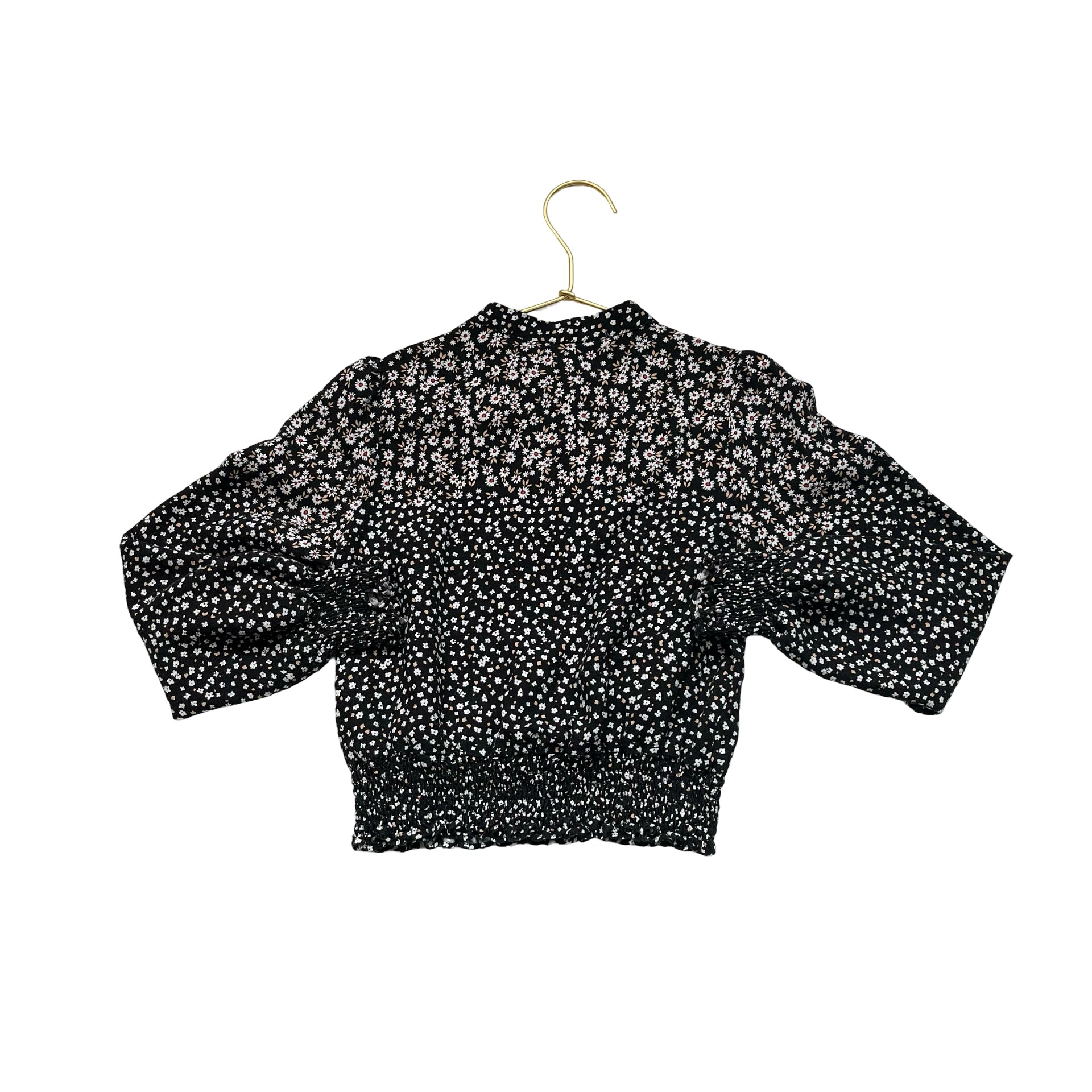 Mayoral Black, Ivory Tan Floral Blouse - Size 8 - Bounce Mkt