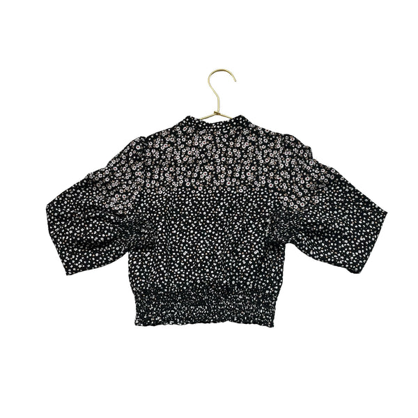 Mayoral Black, Ivory Tan Floral Blouse - Size 8 - Bounce Mkt