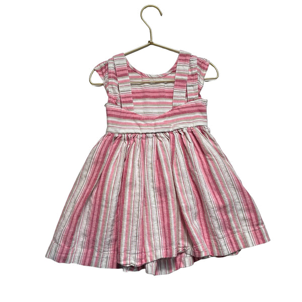 Mayoral Pink & Ivory Stripe Cap Sleeve Dress - Size 4 - Bounce Mkt
