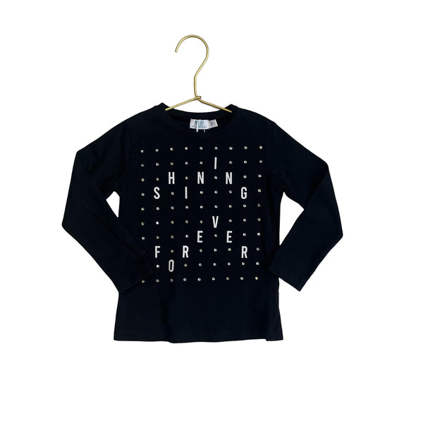 Melby Black, White & Silver Rhinestone 'Shining Forever' Shirt - Size 3 - Bounce Mkt