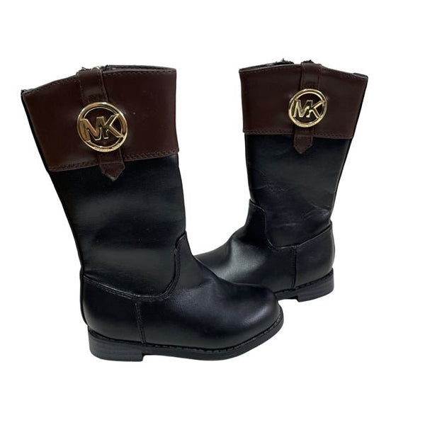 Michael Kors MK Black Brown Tall Boots with Tags Size 5