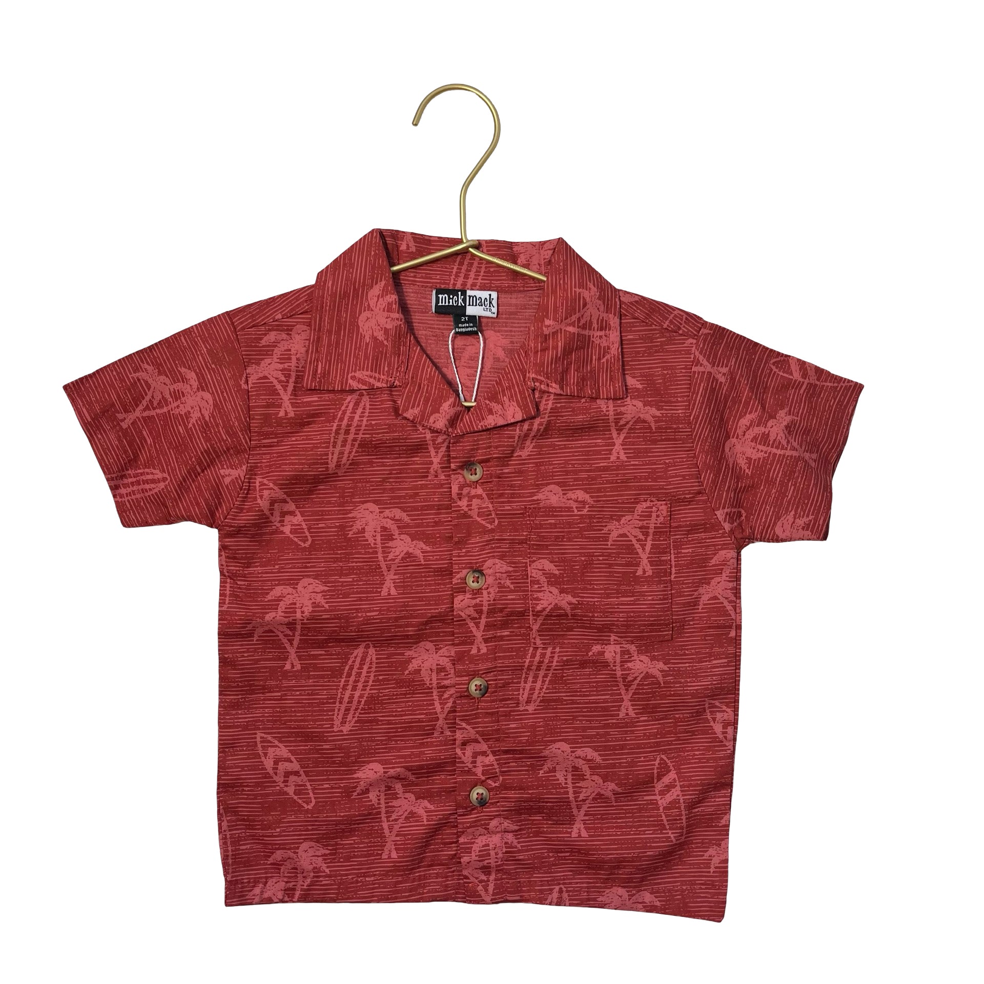 Mick Mack Red & Pink Tropical Button Down - Size 2T - Bounce Mkt