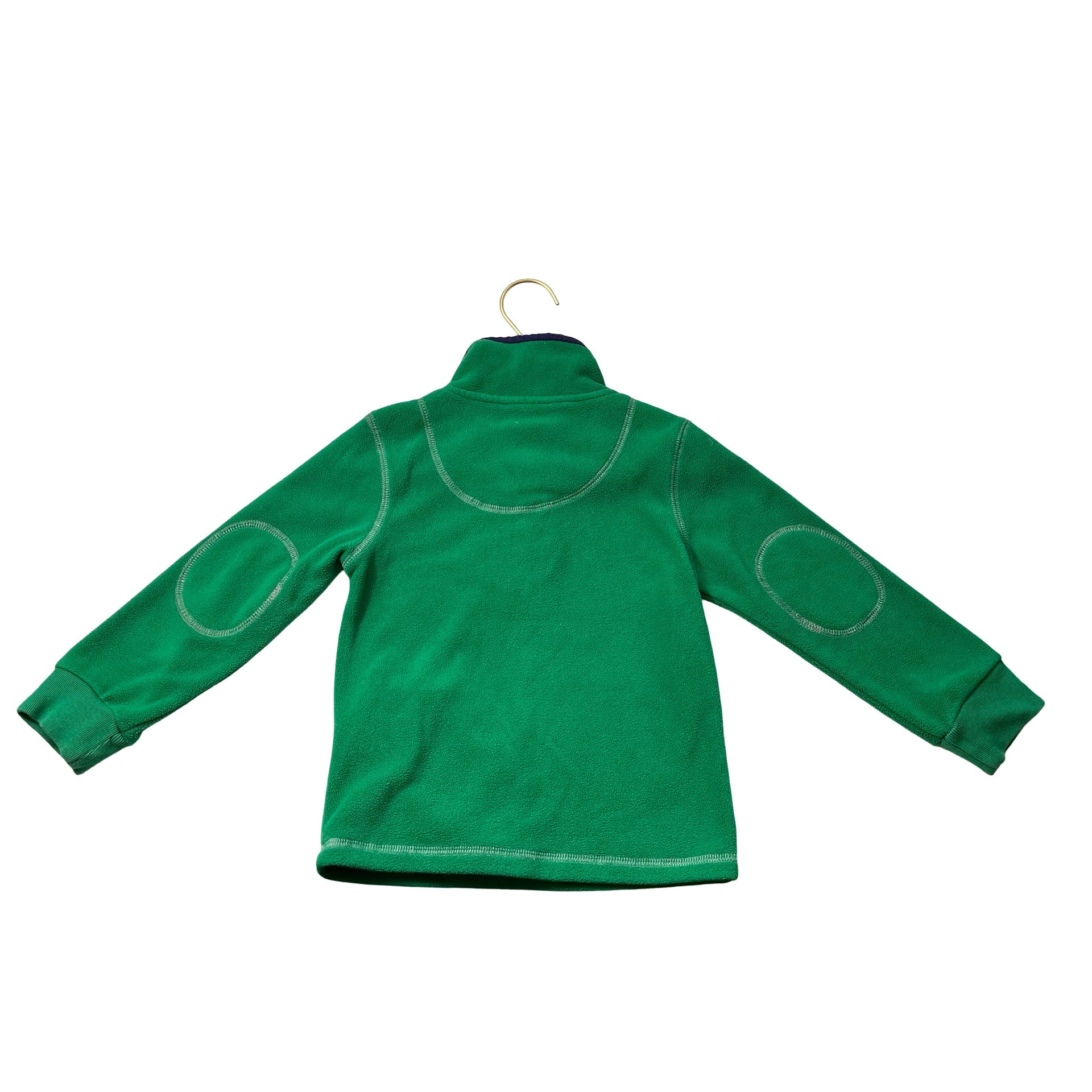 Mini Boden Green & Navy Trim 1/4 Zip Fleece Sweatshirt - Size 3 - Bounce Mkt