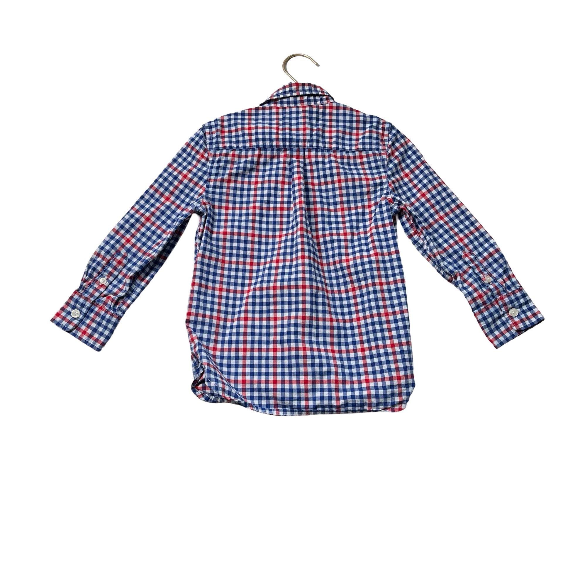 Mini Boden Red, White, Blue Check Button Down - Size 4 - 5Y - Bounce Mkt