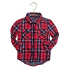 Mini Rebel Red & Navy Plaid Button Down Shirt - Size 18 - 24 Months - Bounce Mkt