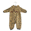 Mini Rodini Khaki & Black Leopard Fleece Hooded One Piece - Size 56/62(1 - 4 Mo) - Bounce Mkt