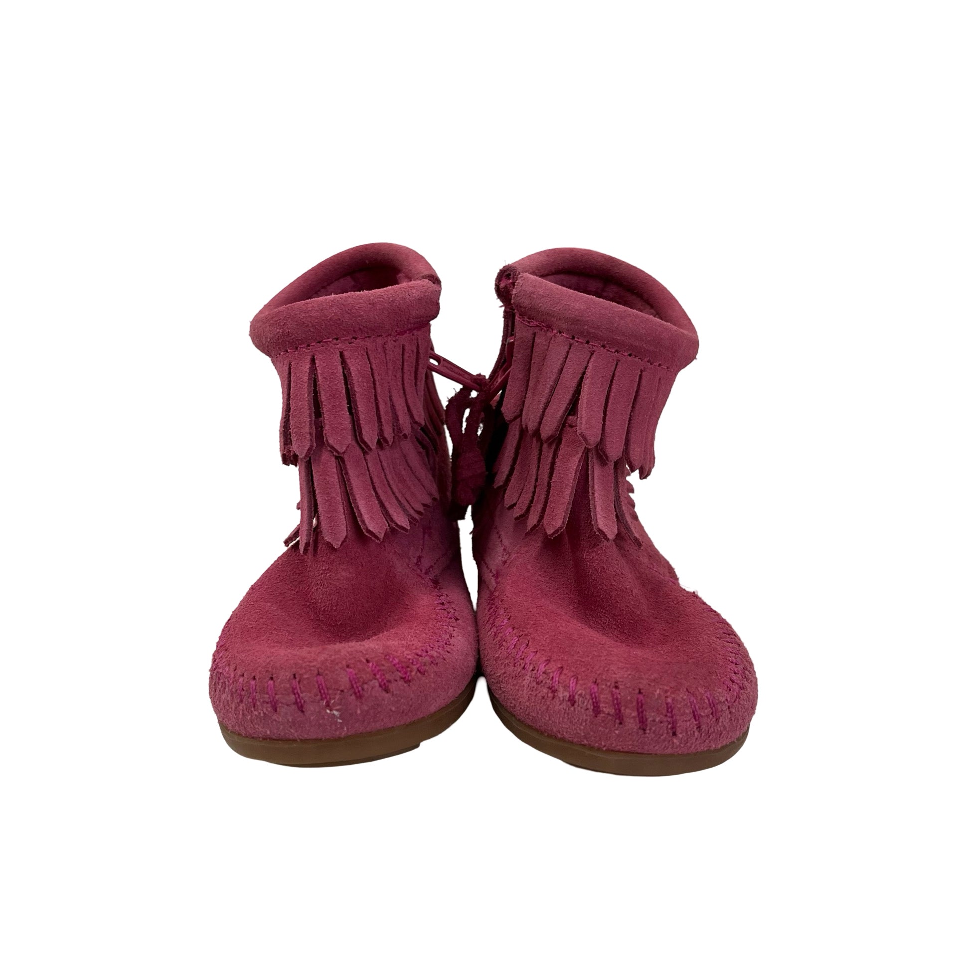 Minnetonka Pink Suede Fringe Boots - Size 7 - Bounce Mkt