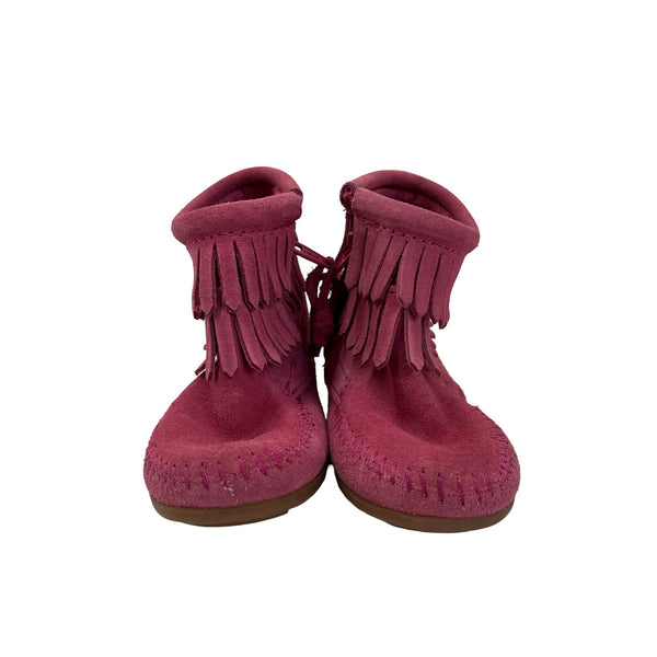 Minnetonka Pink Suede Fringe Boots - Size 7 - Bounce Mkt