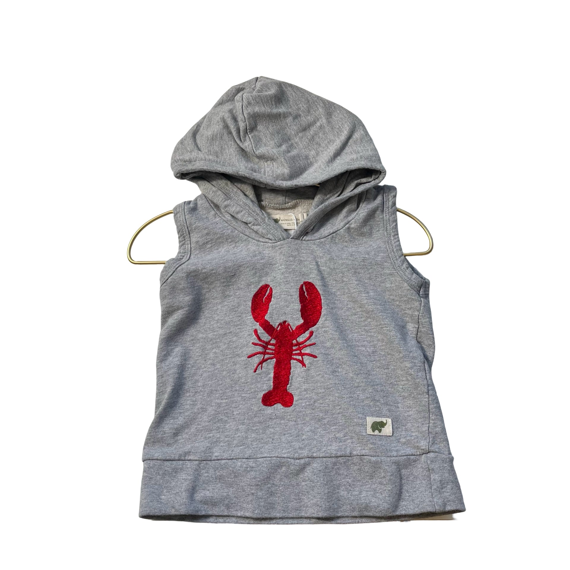 Monica + Andy Gray Hooded Lobster Shirt - Size 18 - 24 Mo - Bounce Mkt