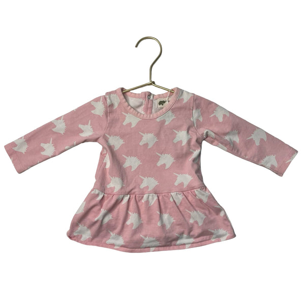 Monica + Andy Pink Unicorn Print Onesie Dress - Size 3 - 6 Mo - Bounce Mkt