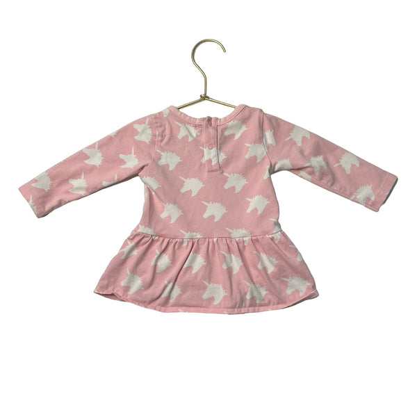 Monica + Andy Pink Unicorn Print Onesie Dress - Size 3 - 6 Mo - Bounce Mkt