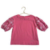 Monnalisa Pink, Silver Stud & Ivory Eyelet Sleeves Blouse - Size 4 - Bounce Mkt