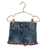 Monnalisa Red, White, Green Trim Denim Shorts - Size 2 - Bounce Mkt
