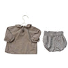 My Bebe Tan Blouse & Check Bubble Shorts - Size S 2 - 3 - Bounce Mkt