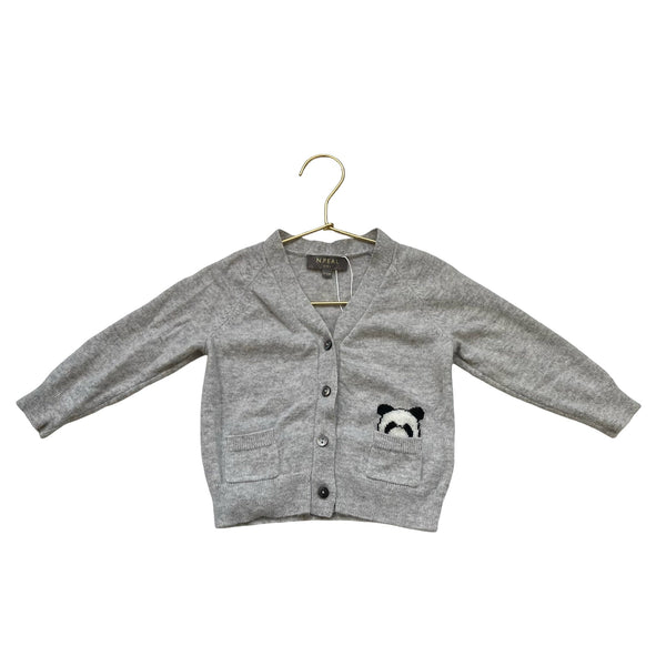 N. Peal Gray 100% Cashmere Panda Cardigan - Size 9 - 12 Mo - Bounce Mkt
