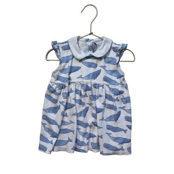 Nantucket Kids Ivory & Blue Whale Print Sleeveless Dress - Size 18 - 24 Months - Bounce Mkt